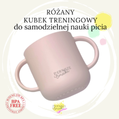 Kubek dla niemowlaka do jedzenia. Talerzyk, sztućce i kubek. Wolne od bpa. Produkt z atestem dla niemowląt do jedzenia