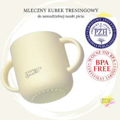 Kubek dla niemowlaka do jedzenia. Talerzyk, sztućce i kubek. Wolne od bpa. Produkt z atestem dla niemowląt do jedzenia