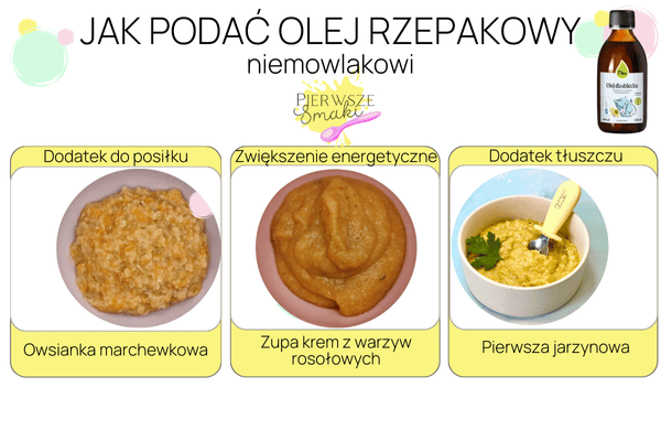 Jak podać olej rzepakowy dla niemowlaka, przepisy z olejem rzepakowym dla niemowlaka